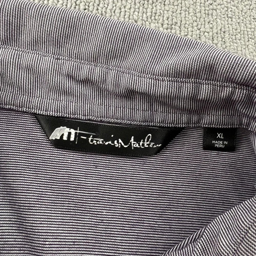 Travis Mathew Polo Shirt Adult Extra Large Striped Short Sleeve Golf Casual Men